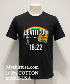 Leviticus 1822 Rainbow Man Shooting Pride Flag Fire funny america t-shirts