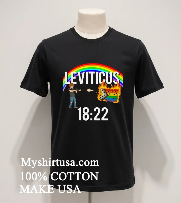 Leviticus 1822 Rainbow Man Shooting Pride Flag Fire Shirt Balck Shirt