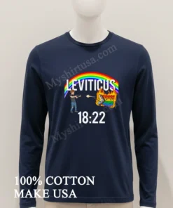 Leviticus 1822 Rainbow Man Shooting Pride Flag Fire funny america t-shirts