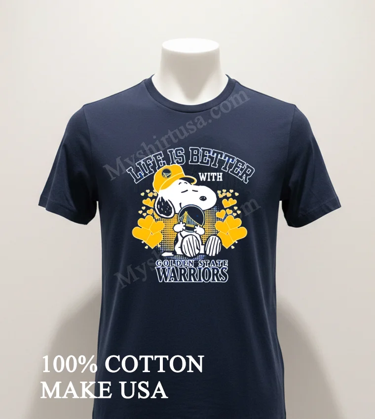 Life Is Better With Golden State Warriors Snoopy funny america t-shirts - navy-shirt Life Is Better With Golden State Warriors Snoopy Shirt Navy Shirt 1