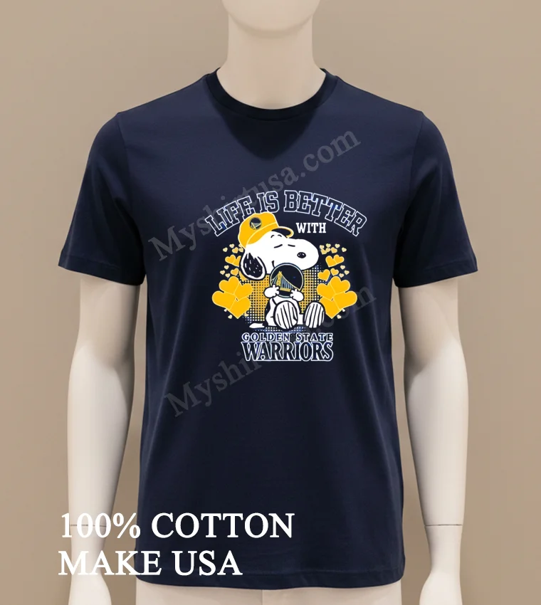 Life Is Better With Golden State Warriors Snoopy Shirt Navy Shirt