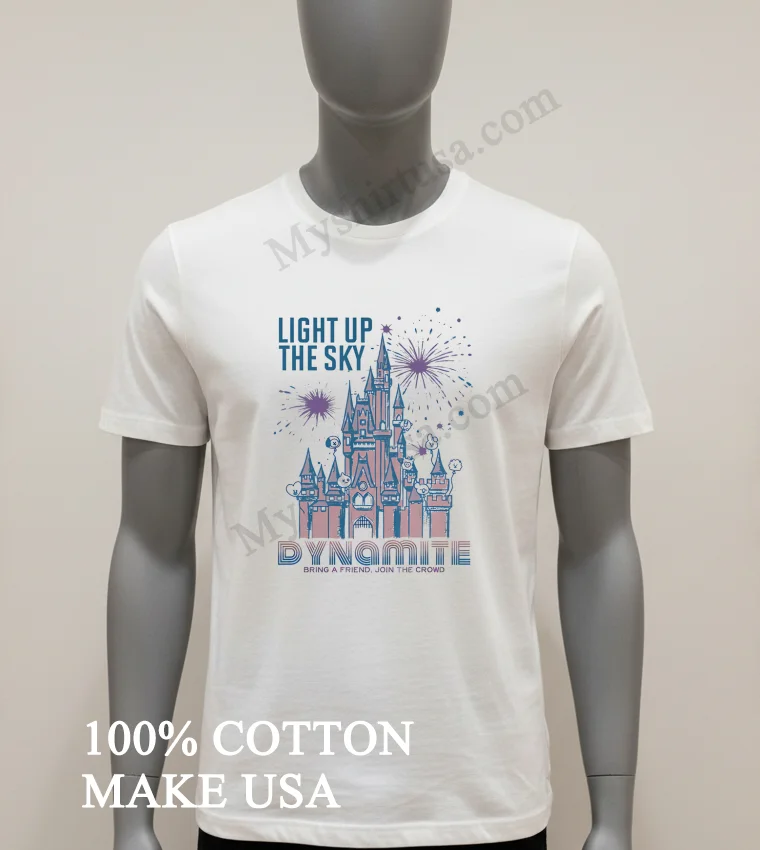 Light Up The Sky Dynamite Castle With Fireworks And Balloons funny america t-shirts - white-t-shirt Light Up The Sky Dynamite Castle With Fireworks And Balloons Shirt White T Shirt 1