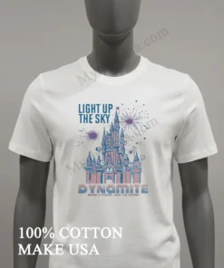 Light Up The Sky Dynamite Castle With Fireworks And Balloons funny america t-shirts
