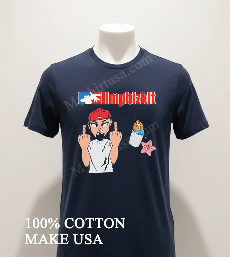 Limp Bizkit Fred Durst Hot Dog Water Starfish funny america t-shirts - navy-shirt Limp Bizkit Fred Durst Hot Dog Water Starfish Shirt Navy Shirt 1