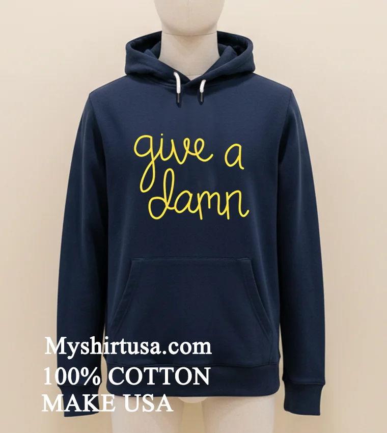 Lingua Franca Give A Damn Letter Shirt - navy-shirt Lingua Franca Give A Damn Letter Shirt Navy Shirt 1