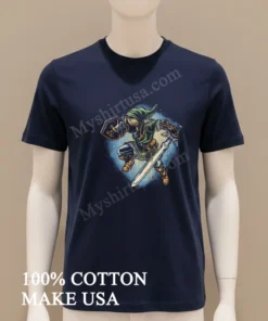 Link Legend Of Zelda Master Sword Shield Halftone funny america t-shirts