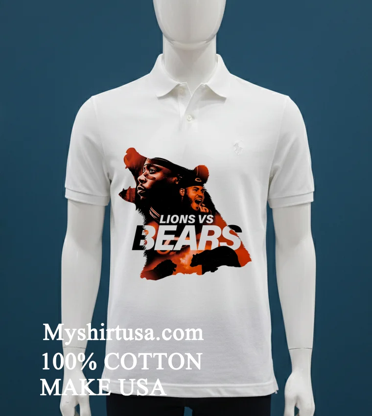 Lions Vs Bears Art Shirt White T Shirt