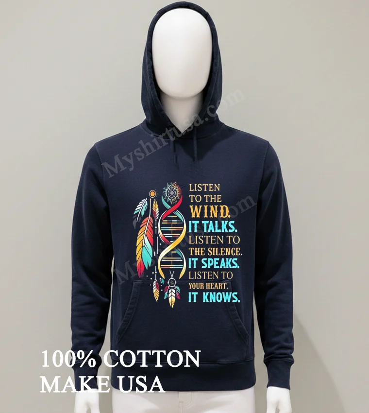 Listen To The Wind Dna Dreamcatcher Feathers Shirt Balck Shirt