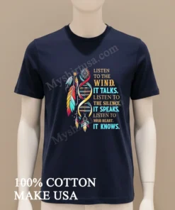 Listen To The Wind Dna Dreamcatcher Feathers funny america t-shirts