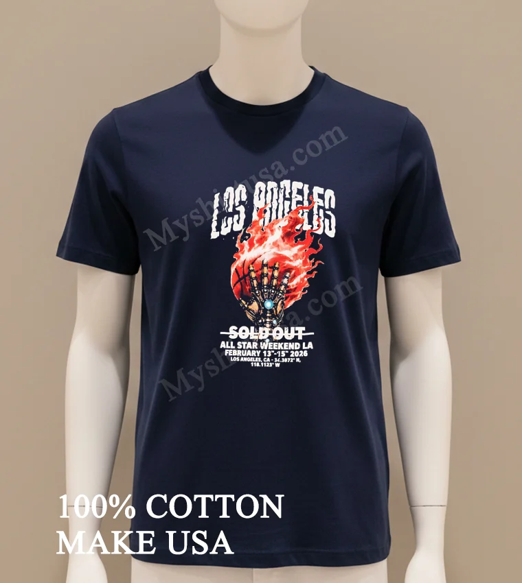 Los Angeles All Star Weekend 2026 Infinity Gauntlet Basketball Shirt Navy Shirt