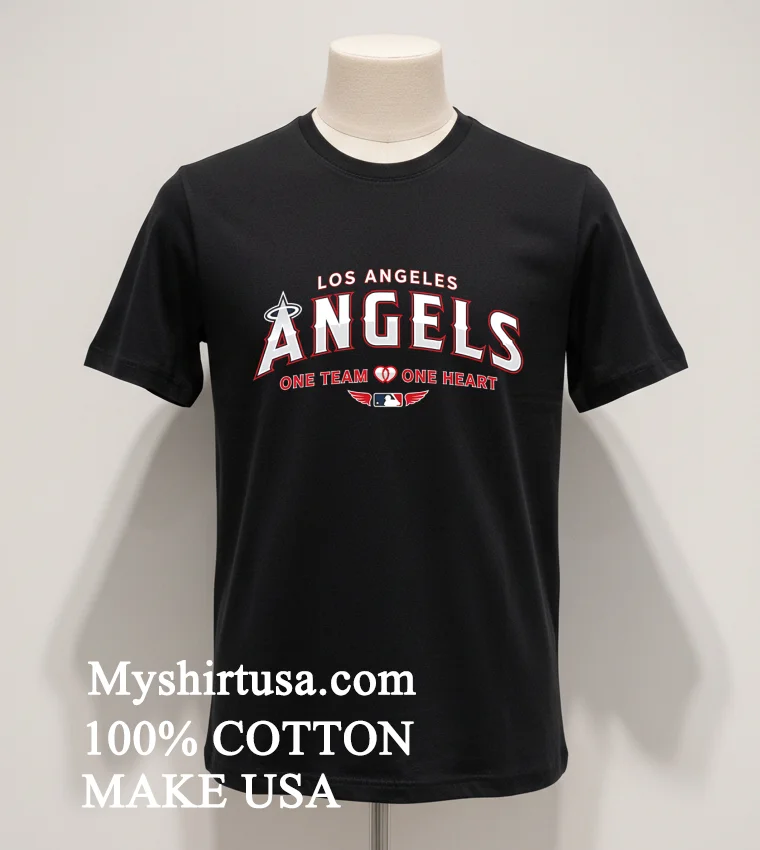 Los Angeles Angels One Team One Heart Mlb Shirt - balck-shirt Los Angeles Angels One Team One Heart Mlb Shirt Balck Shirt 1