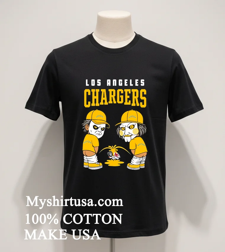 Los Angeles Chargers Michael Myers Piss On Chiefs Broncos Raiders Shirt - balck-shirt Los Angeles Chargers Michael Myers Piss On Chiefs Broncos Raiders Shirt Balck Shirt 1