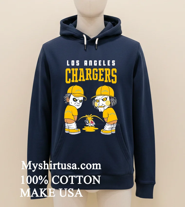 Los Angeles Chargers Michael Myers Piss On Chiefs Broncos Raiders Shirt Navy Shirt 1