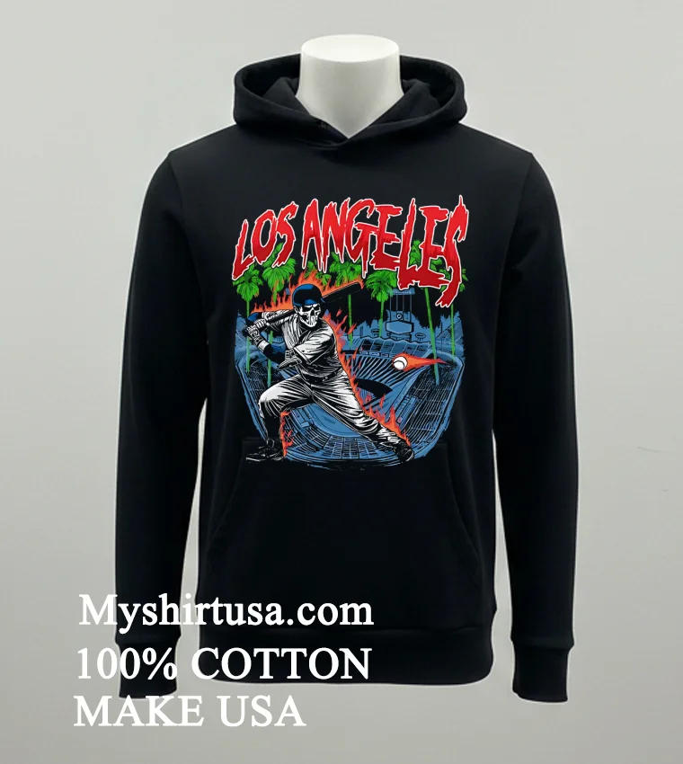 Los Angeles Dodgers Baseball Skeleton Art Shirt - balck-shirt Los Angeles Dodgers Baseball Skeleton Art Shirt Balck Shirt