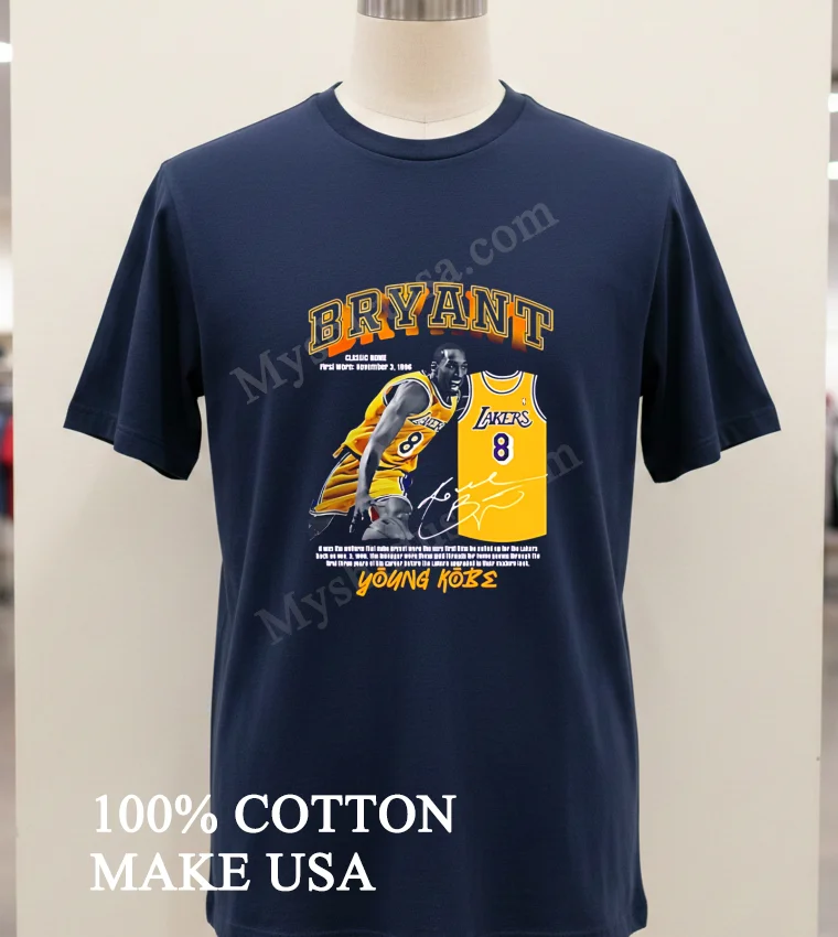 Los Angeles Lakers Bryant Young Kobe Signature Shirt Navy Shirt