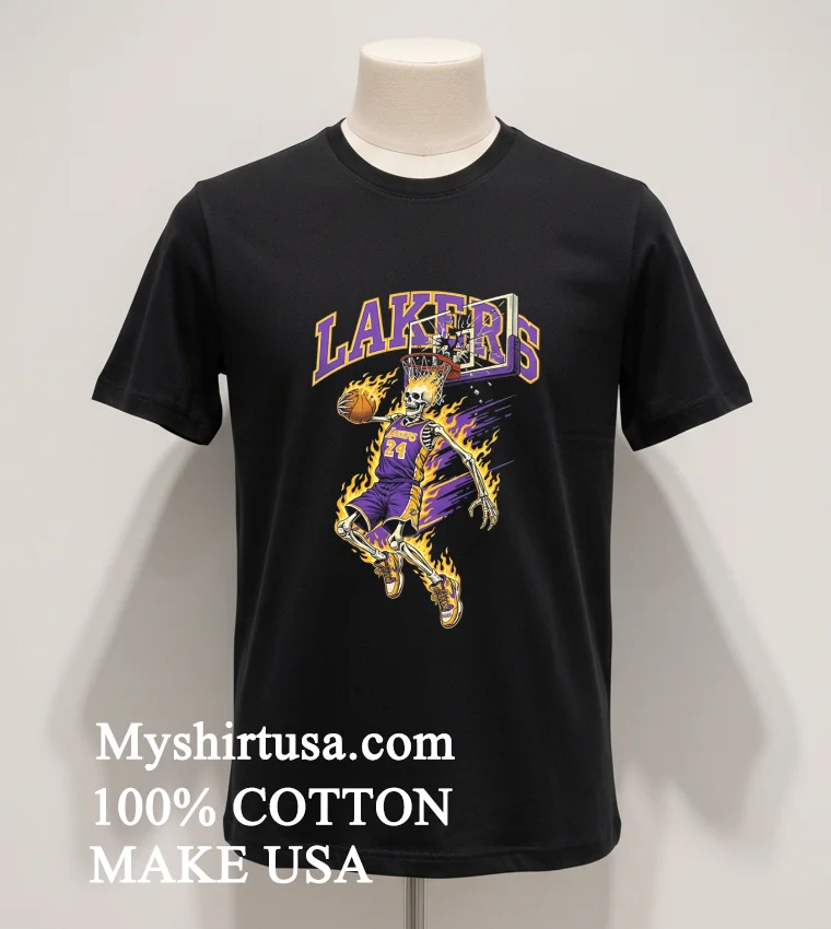 Los Angeles Lakers Men’s Basketball Skeleton Player Fire Shirt - balck-shirt Los Angeles Lakers Mens Basketball Skeleton Player Fire Shirt Balck Shirt