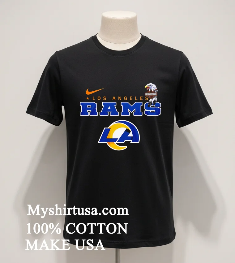 Los Angeles Rams Eagle Harley Davidson Shirt - balck-shirt Los Angeles Rams Eagle Harley Davidson Shirt Balck Shirt 1