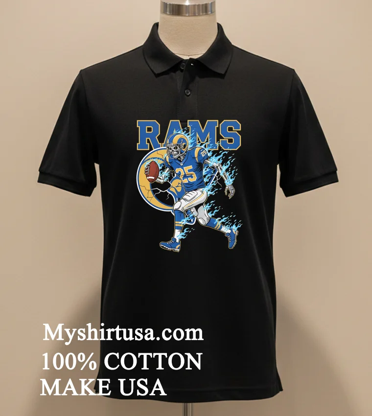 Los Angeles Rams Men’s Football Skeleton Player Burning Shirt - balck-shirt Los Angeles Rams Mens Football Skeleton Player Burning Shirt Balck Shirt 2