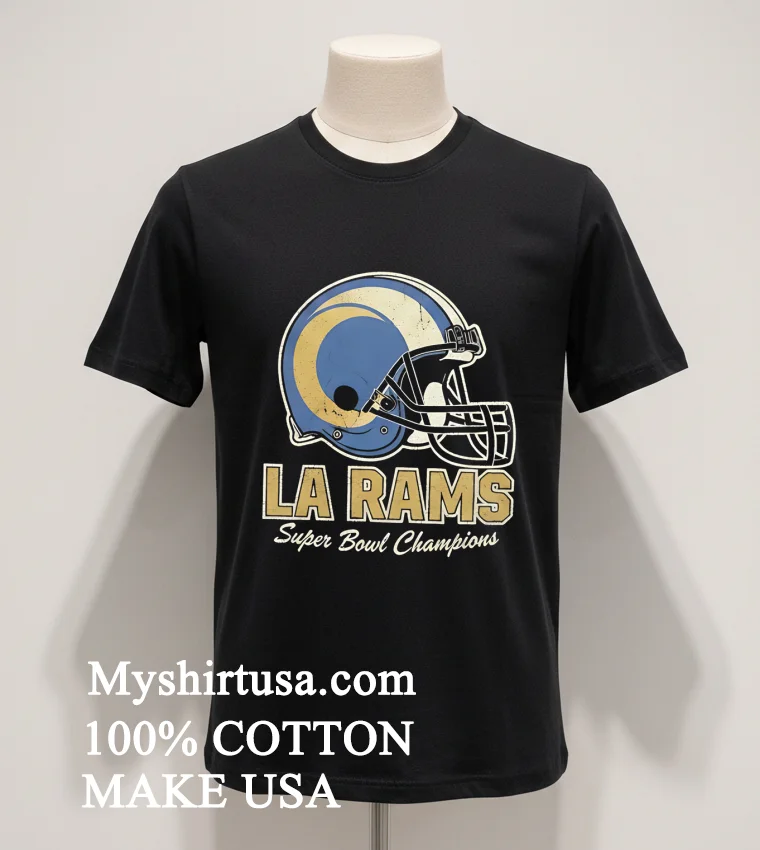 Los Angeles Rams Super Bowl Champions Helmet Retro Shirt Balck Shirt