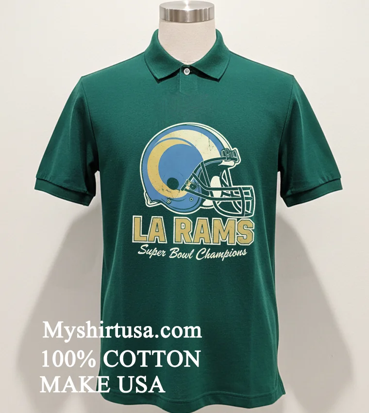 Los Angeles Rams Super Bowl Champions Helmet Retro Shirt - green-shirt Los Angeles Rams Super Bowl Champions Helmet Retro Shirt Green Shirt