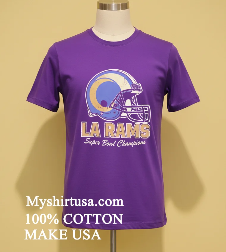Los Angeles Rams Super Bowl Champions Helmet Retro Shirt Purple Shirt