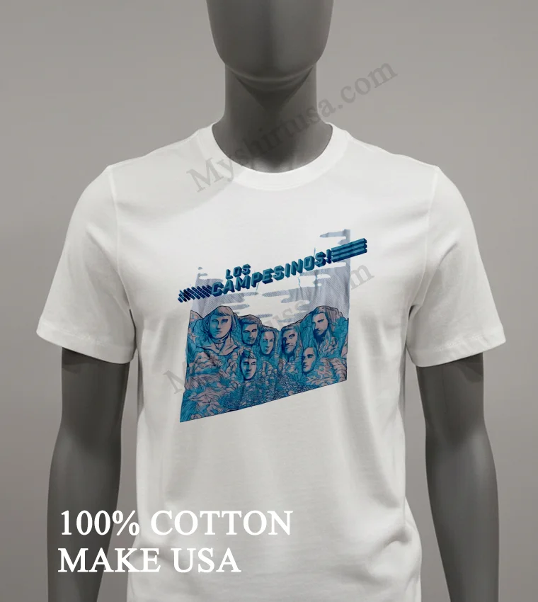 Los Campesinos Mountain Faces Band Member Graphic Shirt White T Shirt 2