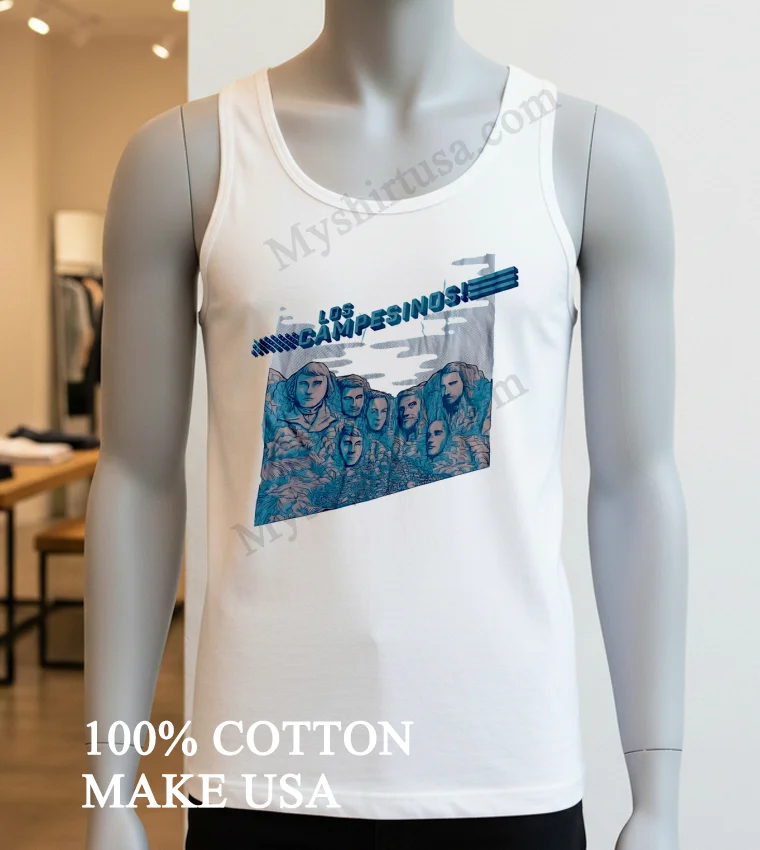 Los Campesinos Mountain Faces Band Member Graphic Shirt White T Shirt 3