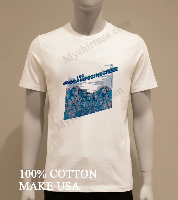 Los Campesinos Mountain Faces Band Member Graphic Shirt White T Shirt