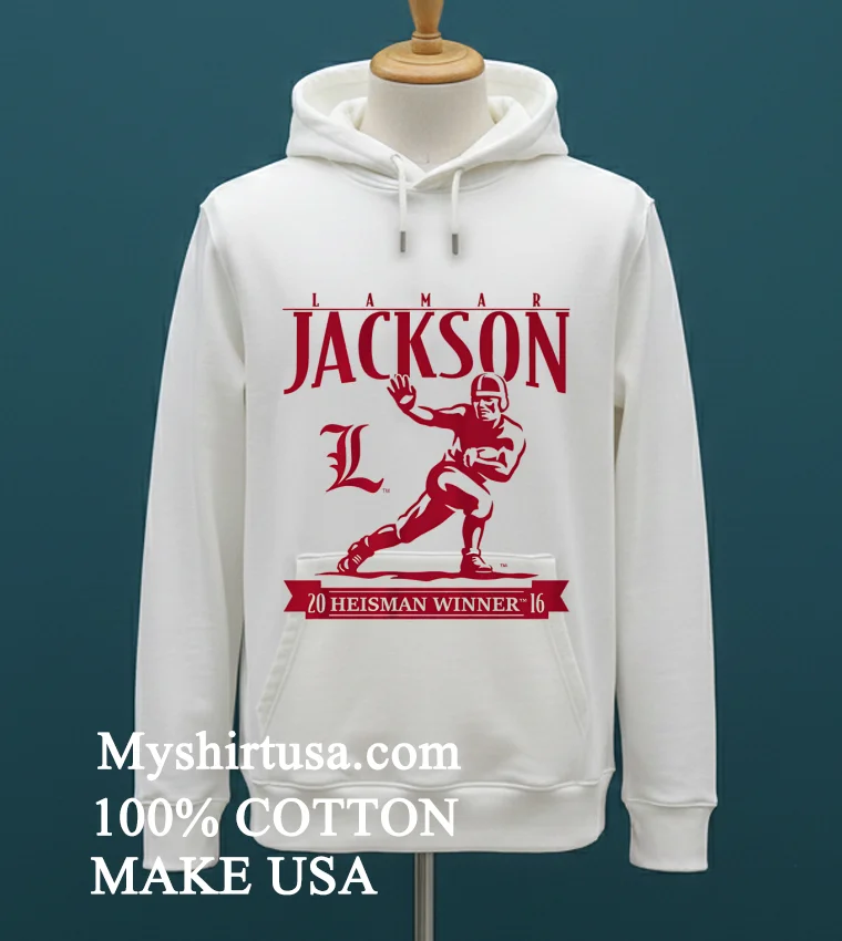 Louisville Football Lamar Jackson Heisman Trophy Shirt White T Shirt 1