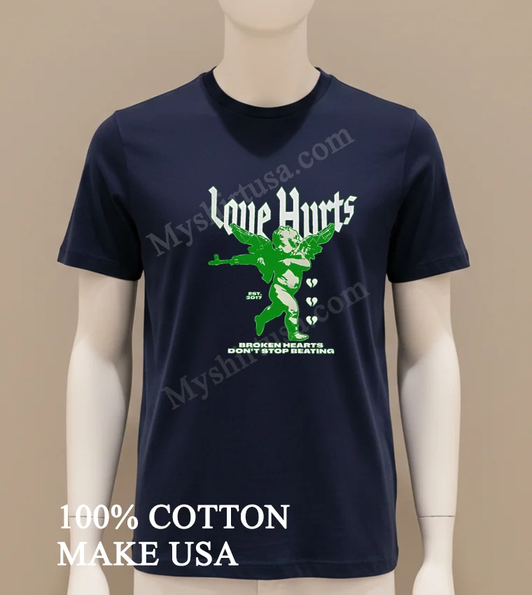 Love Hurts Broken Hearts Dont Stop Beating Shirt Navy Shirt
