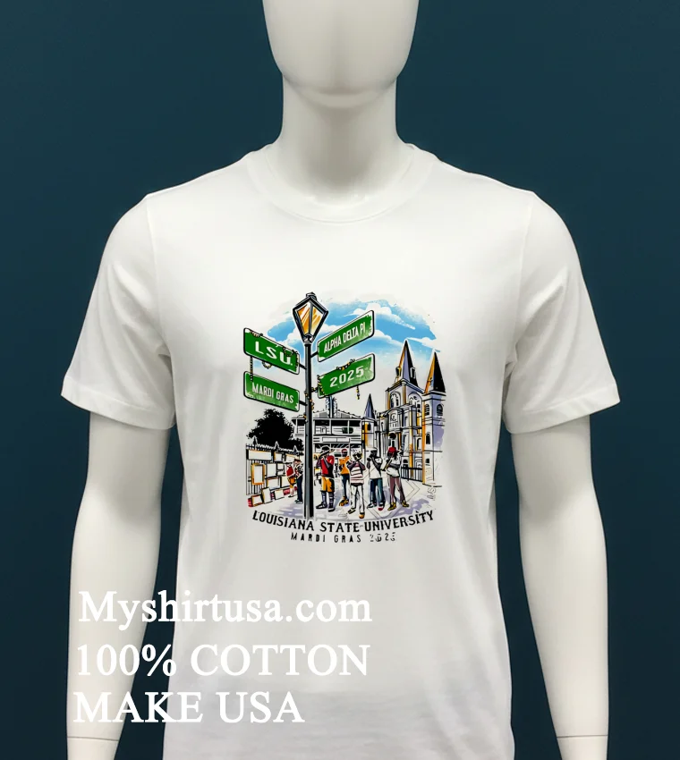 Lsu Alpha Delta Phi Mardi Gras 2025 Shirt - white-t-shirt Lsu Alpha Delta Phi Mardi Gras 2025 Shirt White T Shirt 1