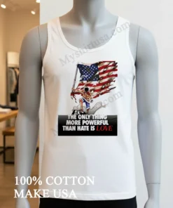 Luffy One Piece American Flag The Only Thing More Powerful Than Hate Is Love funny america t-shirts