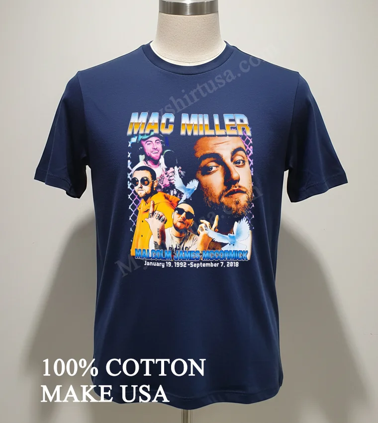 Mac Miller Malcolm James Mccormick Memorial Tribute Rap Graphic Shirt - navy-shirt Mac Miller Malcolm James Mccormick Memorial Tribute Rap Graphic Shirt Navy Shirt