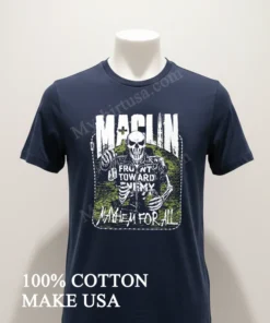 Maclin Skeleton Front Toward Enemy Mayhem For All funny america t-shirts