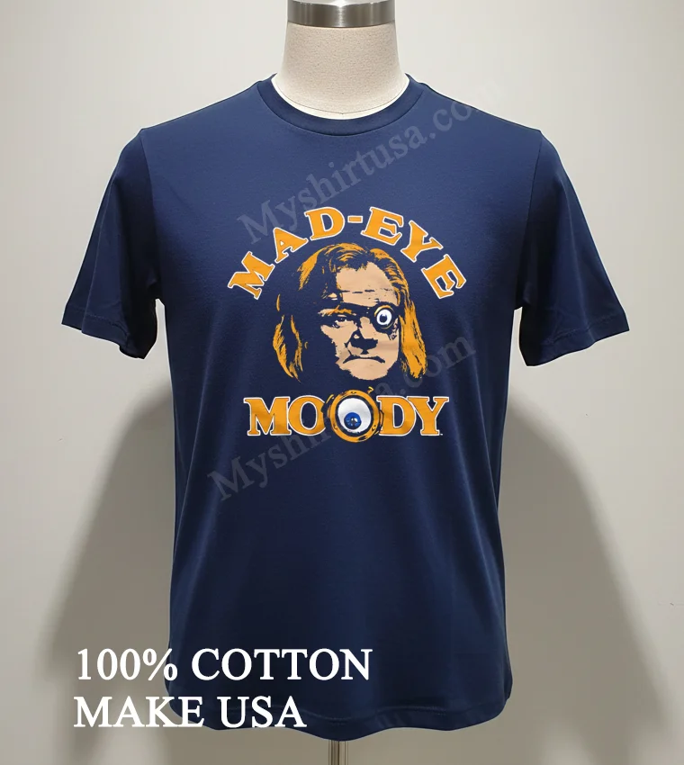 Mad Eye Moody Alastor Moody Harry Potter Character Portrait Graphic Shirt Navy Shirt