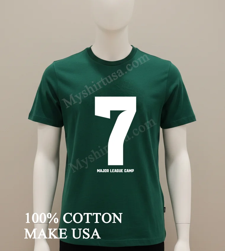 Major League Camp Number 7 Shirt Green Shirt