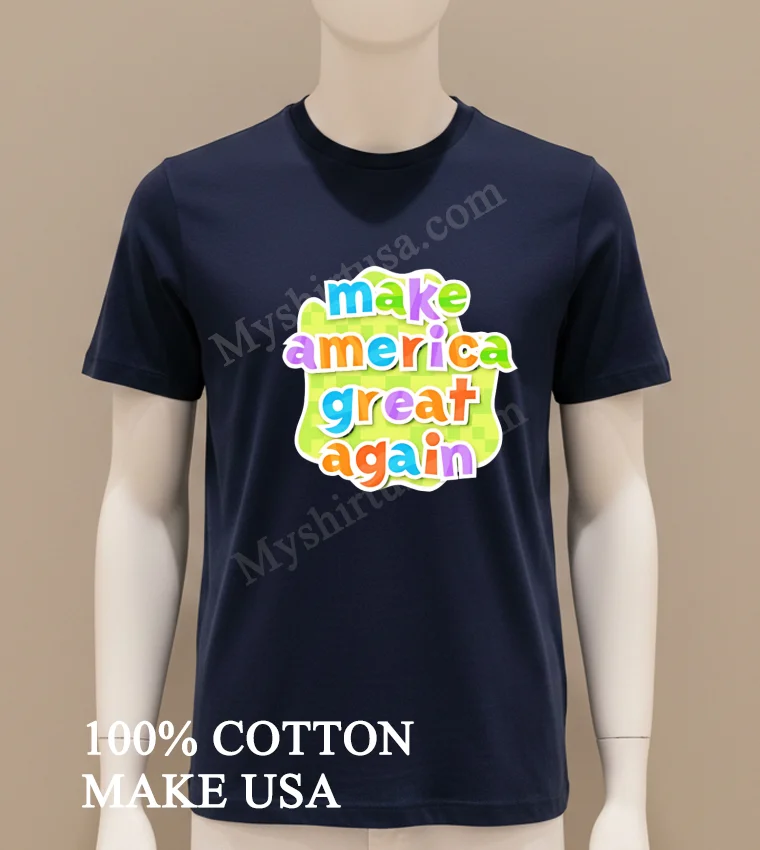 Make America Great Again Colorful Bubbles Graphic Text Shirt Navy Shirt