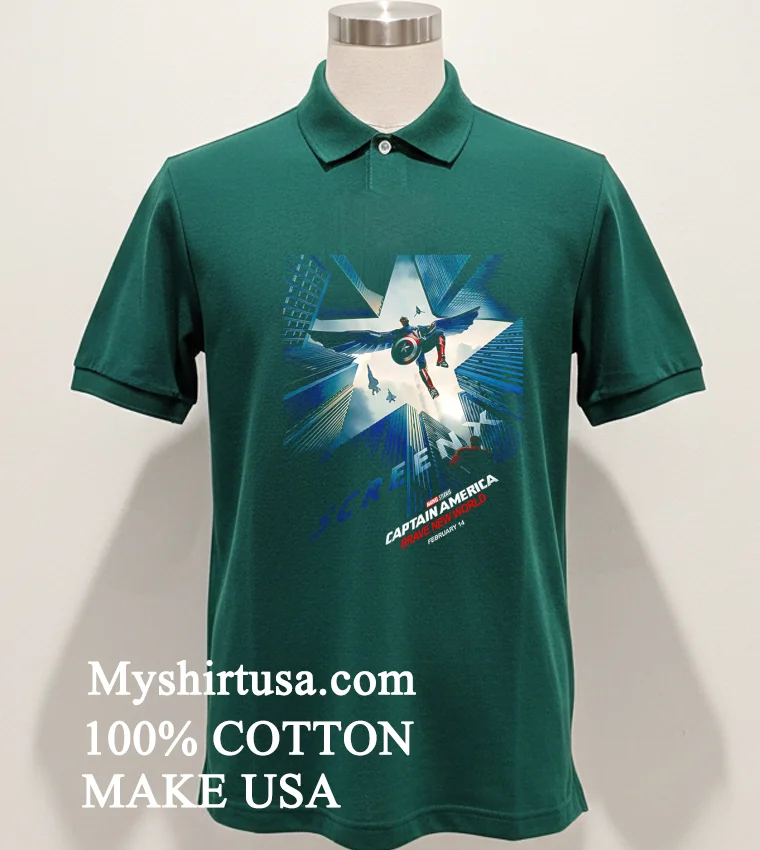Marvel Captain America Brave New World Screenx Version Poster In Theaters On February 14 2025 Shirt Green Shirt