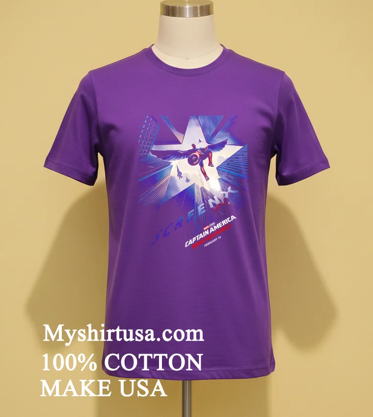 Marvel Captain America Brave New World Screenx Version Poster In Theaters On February 14 2025 Shirt Purple Shirt