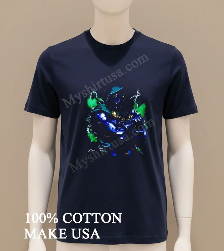 Marvel Comics Doctor Doom Victor Von Doom Green Mist Shirt - navy-shirt Marvel Comics Doctor Doom Victor Von Doom Green Mist Shirt Navy Shirt