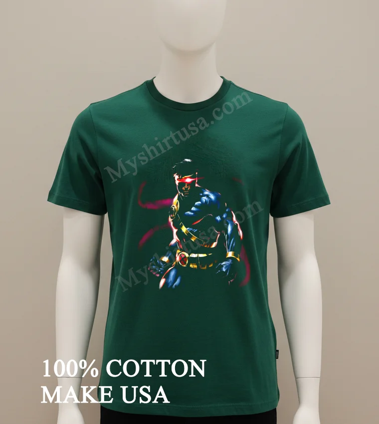 Marvel X Men Cyclops Scott Summers Powerful Optic Blast Superhero Shirt - green-shirt Marvel X Men Cyclops Scott Summers Powerful Optic Blast Superhero Shirt Green Shirt