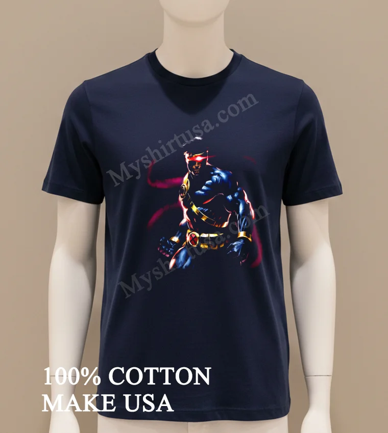 Marvel X Men Cyclops Scott Summers Powerful Optic Blast Superhero Shirt - navy-shirt Marvel X Men Cyclops Scott Summers Powerful Optic Blast Superhero Shirt Navy Shirt