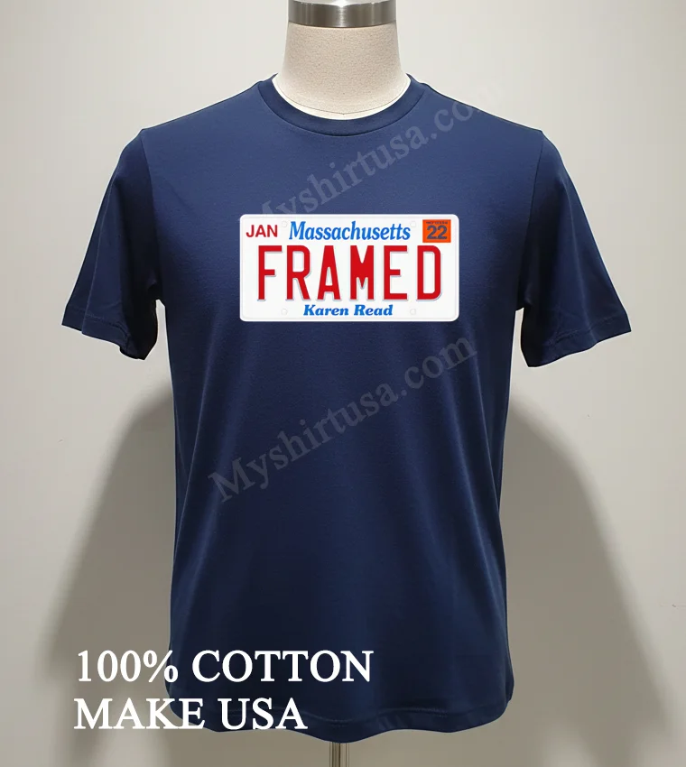 Massachusetts Framed Karen Read Shirt Navy Shirt 2