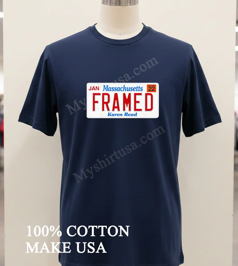 Massachusetts Framed Karen Read funny america t-shirts - navy-shirt Massachusetts Framed Karen Read Shirt Navy Shirt