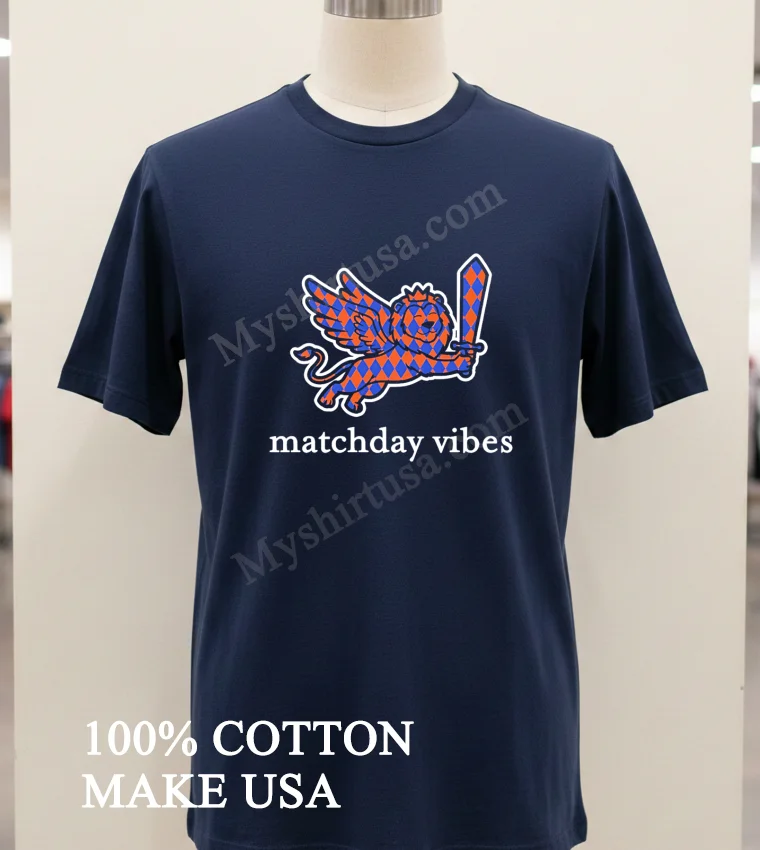 Matchday Vibes Winged Lion With Sword Harlequin Pattern Shirt Navy Shirt 1