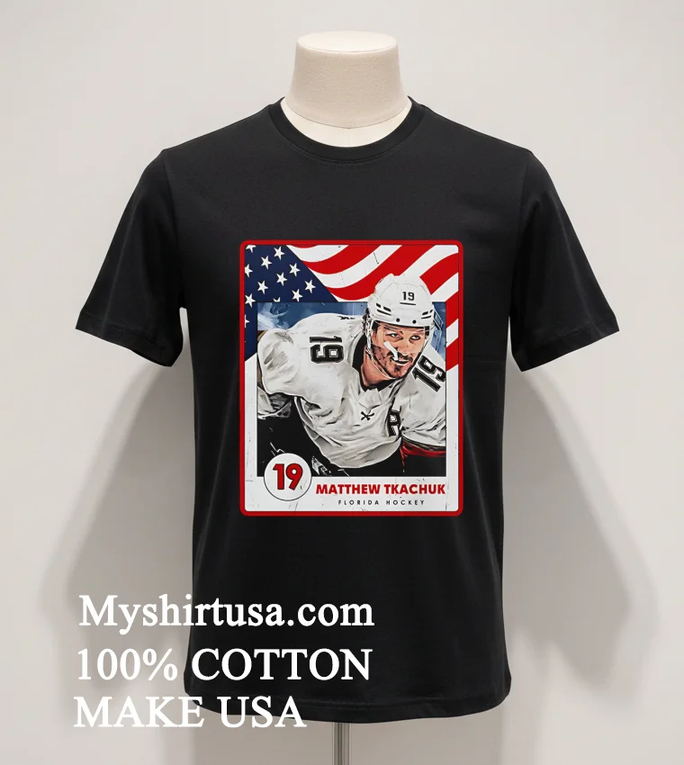 Matthew Tkachuk 19 Florida Hockey American Flag Shirt Balck Shirt