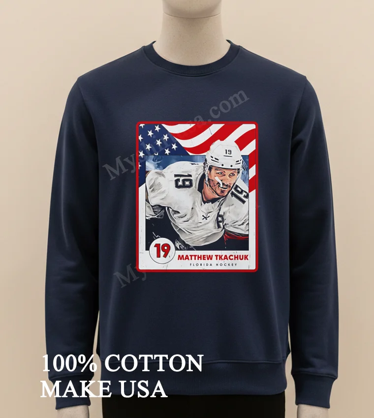 Matthew Tkachuk 19 Florida Hockey American Flag funny america t-shirts - long sleve shirt Matthew Tkachuk 19 Florida Hockey American Flag Shirt Long Sleve Shirt