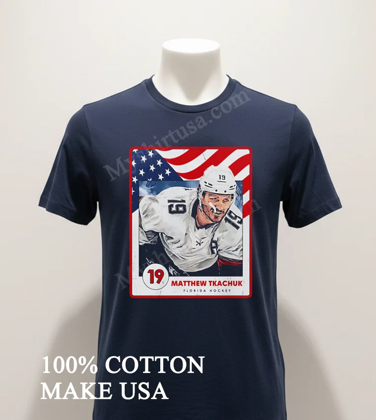 Matthew Tkachuk 19 Florida Hockey American Flag funny america t-shirts - navy-shirt Matthew Tkachuk 19 Florida Hockey American Flag Shirt Navy Shirt