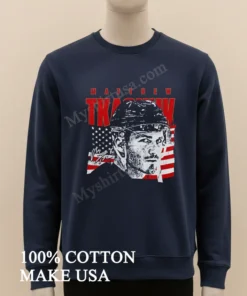 Matthew Tkachuk American Flag Signature funny america t-shirts