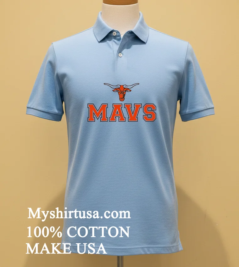 Mavs Mauldin High School Logo Shirt Blue Shirt